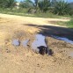 pegandome un baño en un charco de barro