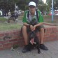 con mi primo en la plaza