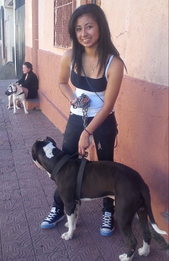 con archie dando un paseo